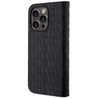 Etui Karl Lagerfeld Saffiano Monogram na iPhone 14 Pro - czarne