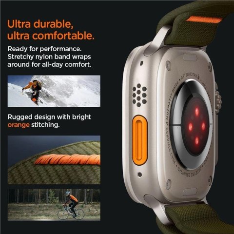 Pasek Spigen Fit Lite Ultra na Apple Watch 4 / 5 / 6 / 7 / 8 / SE / Ultra (42/44/45/49 mm) - zielony Pasek Spigen Fit Lite Ultra na Apple Watch 4 / 5 / 6 / 7 / 8 / SE / Ultra (42/44/45/49 mm) - zielony
