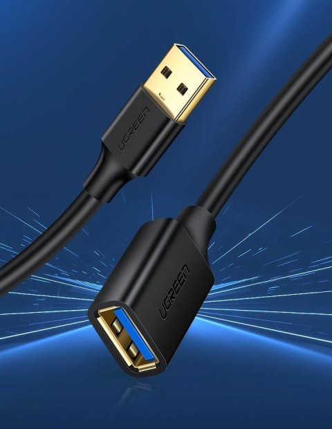 Ugreen kabel przewód przedłużacz przejściówka USB 3.0 (żeński) - USB 3.0 (męski) 1m czarny (10368) Ugreen kabel przewód przedłużacz przejściówka USB 3.0 (żeński) - USB 3.0 (męski) 1m czarny (10368)