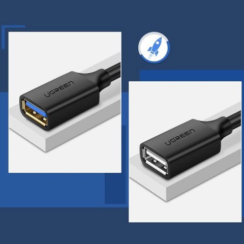 Ugreen kabel przewód przedłużacz przejściówka USB 3.0 (żeński) - USB 3.0 (męski) 1m czarny (10368) Ugreen kabel przewód przedłużacz przejściówka USB 3.0 (żeński) - USB 3.0 (męski) 1m czarny (10368)