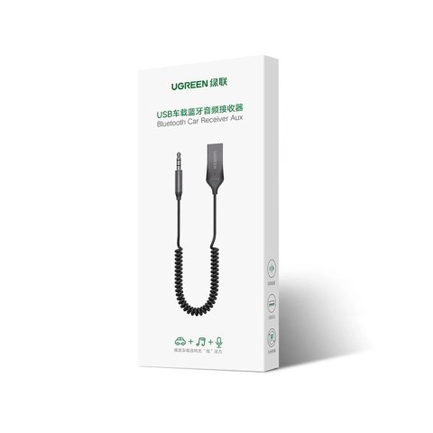 Ugreen odbiornik dźwięku Bluetooth 5.3 kabel USB adapter audio AUX jack czarny (70601 CM309) Ugreen odbiornik dźwięku Bluetooth 5.3 kabel USB adapter audio AUX jack czarny (70601 CM309)