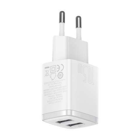 Baseus Compact ładowarka sieciowa 2x USB 10.5W biały (CCXJ010202) Baseus Compact ładowarka sieciowa 2x USB 10.5W biały (CCXJ010202)