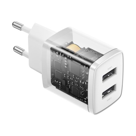 Baseus Compact ładowarka sieciowa 2x USB 10.5W biały (CCXJ010202) Baseus Compact ładowarka sieciowa 2x USB 10.5W biały (CCXJ010202)