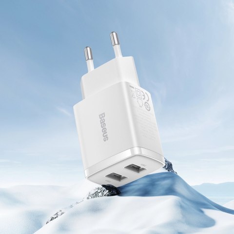 Baseus Compact ładowarka sieciowa 2x USB 10.5W biały (CCXJ010202) Baseus Compact ładowarka sieciowa 2x USB 10.5W biały (CCXJ010202)