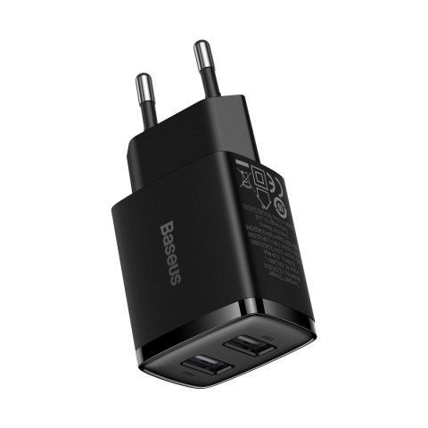 Baseus Compact ładowarka sieciowa 2x USB 10.5W czarny (CCXJ010201) Baseus Compact ładowarka sieciowa 2x USB 10.5W czarny (CCXJ010201)