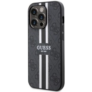 Etui Guess 4G Printed Stripes MagSafe na iPhone 14 Pro Max - czarne