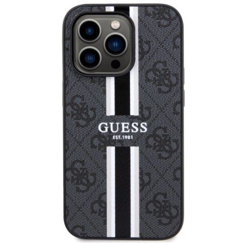 Etui Guess 4G Printed Stripes MagSafe na iPhone 14 Pro Max - czarne