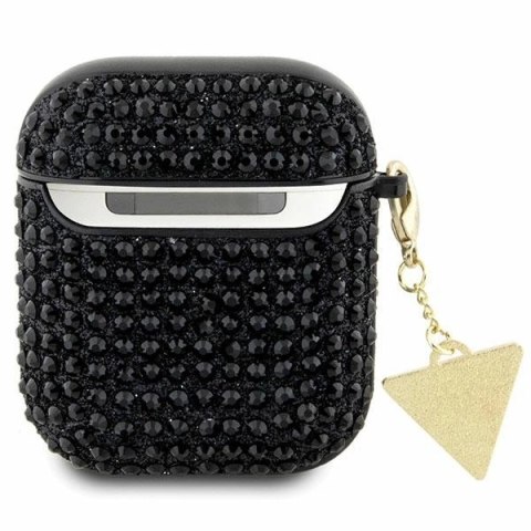 Etui Guess Rhinestone Triangle Charm na AirPods 1/2 - czarne