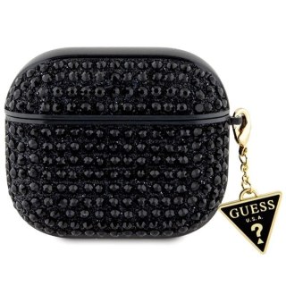 Etui Guess Rhinestone Triangle Charm na AirPods 3 - czarne