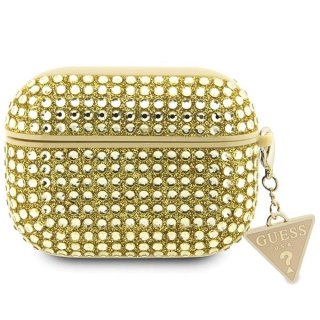 Etui Guess Rhinestone Triangle Charm na AirPods Pro 2 - złote