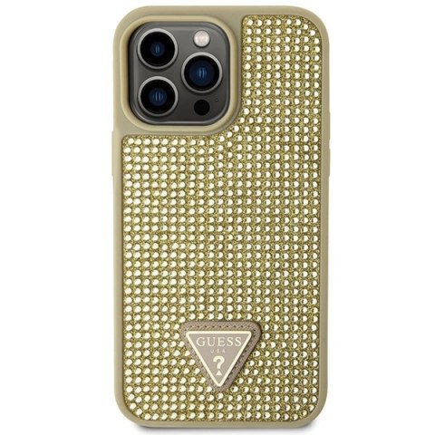 Etui Guess Rhinestone Triangle na iPhone 14 Pro Max - złote