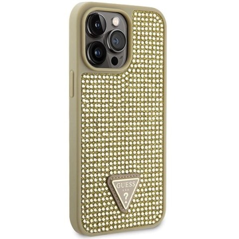 Etui Guess Rhinestone Triangle na iPhone 14 Pro Max - złote
