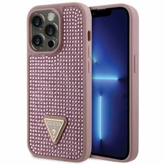 Etui Guess Rhinestone Triangle na iPhone 14 Pro - różowe