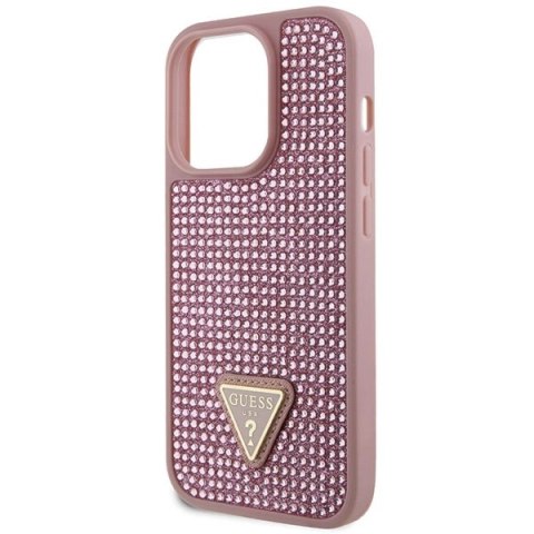 Etui Guess Rhinestone Triangle na iPhone 14 Pro - różowe
