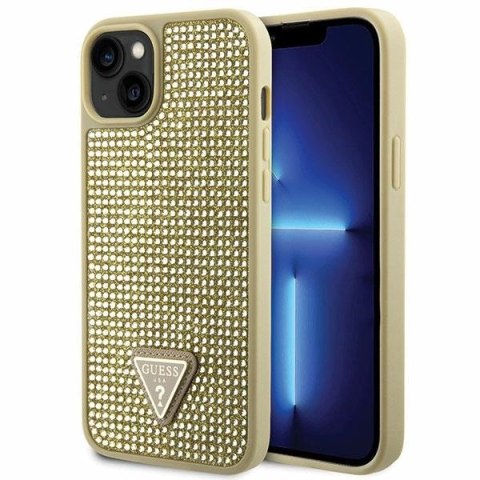 Etui Guess Rhinestone Triangle na iPhone 14 - złote