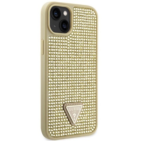 Etui Guess Rhinestone Triangle na iPhone 14 - złote