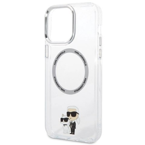 Etui Karl Lagerfeld Iconic Karl&Choupette Magsafe na iPhone 13 Pro Max - przezroczyste