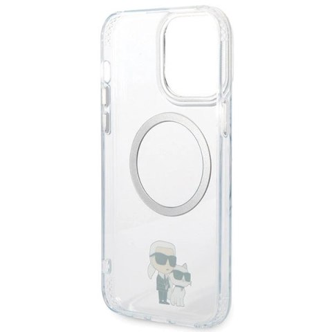 Etui Karl Lagerfeld Iconic Karl&Choupette Magsafe na iPhone 13 Pro Max - przezroczyste