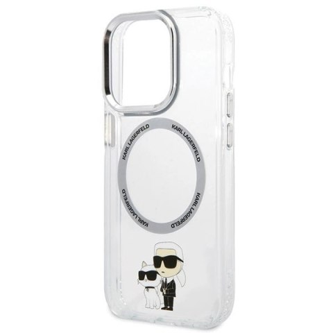 Etui Karl Lagerfeld Iconic Karl&Choupette Magsafe na iPhone 13 Pro - przezroczyste
