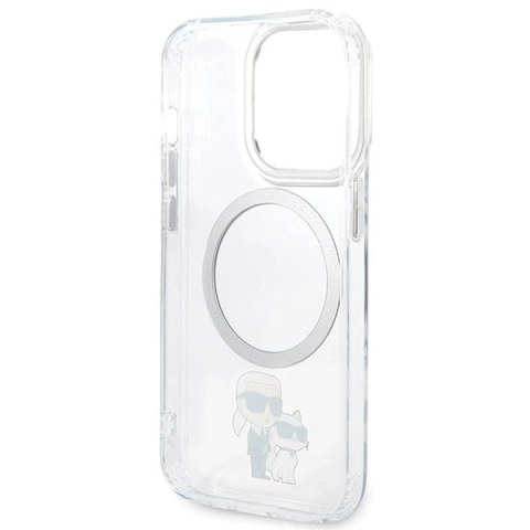 Etui Karl Lagerfeld Iconic Karl&Choupette Magsafe na iPhone 13 Pro - przezroczyste