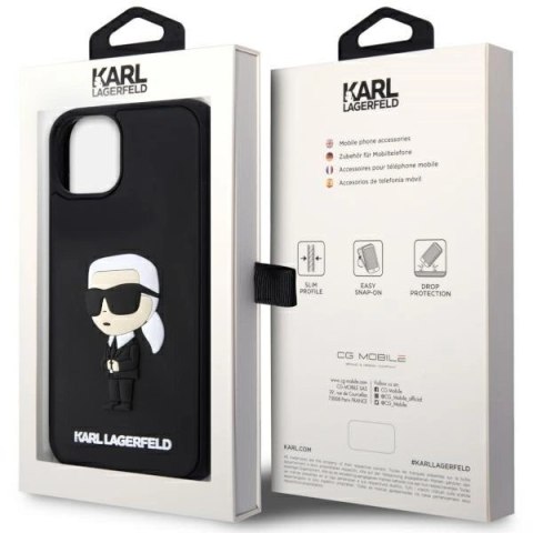 Etui Karl Lagerfeld Rubber Ikonik 3D na iPhone 14 Plus - czarne