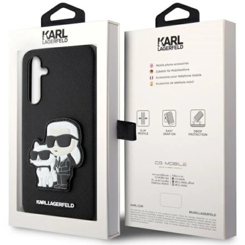 Etui Karl Lagerfeld Saffiano Karl&Choupette na Samsung Galaxy A34 5G - czarne Etui Karl Lagerfeld Saffiano Karl&Choupette na Samsung Galaxy A34 5G - czarne