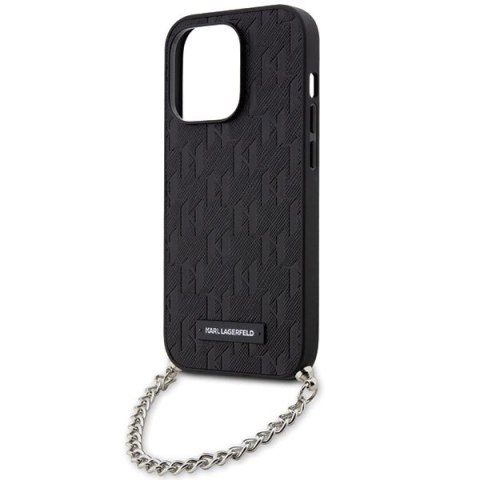 Etui Karl Lagerfeld Saffiano Monogram Chain na iPhone 14 Pro Max - czarne