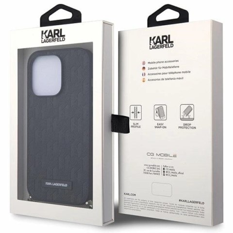 Etui Karl Lagerfeld Saffiano Monogram Chain na iPhone 14 Pro Max - czarne