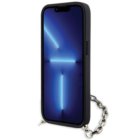 Etui Karl Lagerfeld Saffiano Monogram Chain na iPhone 14 - czarne Etui Karl Lagerfeld Saffiano Monogram Chain na iPhone 14 - czarne