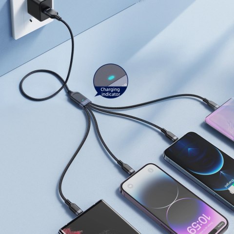 Kabel Joyroom Multi-Use Series S-A18 4w1 USB-A - USB-C / Lightning / Lightning / micro USB 1.2m - czarny Kabel Joyroom Multi-Use Series S-A18 4w1 USB-A - USB-C / Lightning / Lightning / micro USB 1.2m - czarny