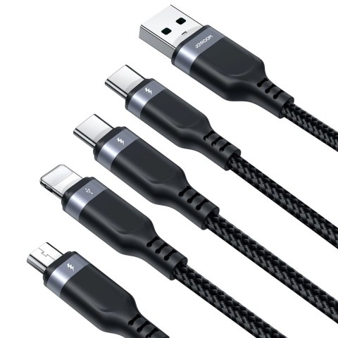 Kabel Joyroom Multi-Use Series S-A18 4w1 USB-A - USB-C / USB-C / Lightning / micro USB 1.2m - czarny Kabel Joyroom Multi-Use Series S-A18 4w1 USB-A - USB-C / USB-C / Lightning / micro USB 1.2m - czarny