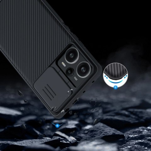 Pancerne etui Xiaomi Redmi Note 12 Turbo / Xiaomi Poco F5 z osłoną na aparat Nillkin CamShield Pro Case - czarne Pancerne etui Xiaomi Redmi Note 12 Turbo / Xiaomi Poco F5 z osłoną na aparat Nillkin CamShield Pro Case - czarne