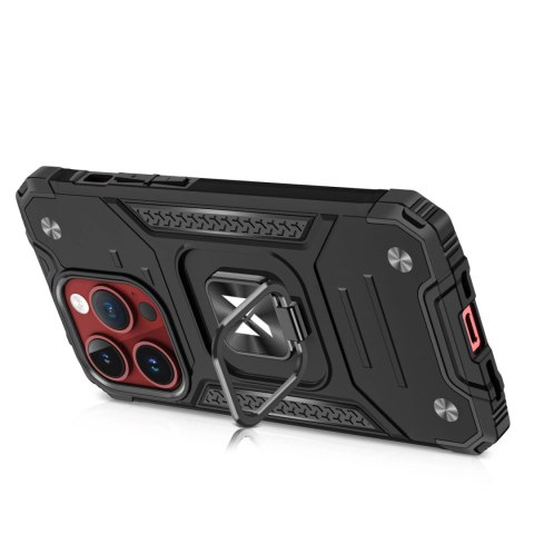 Pancerne etui z uchwytem na palec do iPhone 15 Pro Wozinsky Ring Armor - czarne