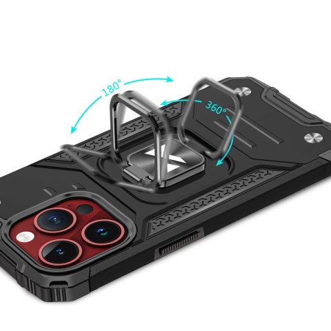 Pancerne etui z uchwytem na palec do iPhone 15 Pro Wozinsky Ring Armor - czarne