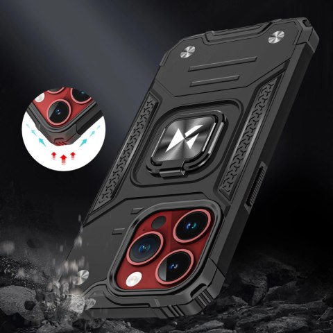 Pancerne etui z uchwytem na palec do iPhone 15 Pro Wozinsky Ring Armor - czarne