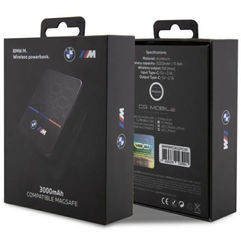 Powerbank indukcyjny BMW M Collection MagSafe 5W 3000mAh + kabel - czarny Powerbank indukcyjny BMW M Collection MagSafe 5W 3000mAh + kabel - czarny