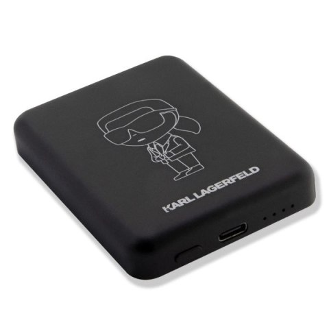 Powerbank indukcyjny Karl Lagerfeld Ikonik MagSafe 5W 3000mAh - czarne Powerbank indukcyjny Karl Lagerfeld Ikonik MagSafe 5W 3000mAh - czarne