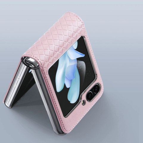 Etui Dux Ducis Bril skórzane na Samsung Galaxy Z Flip 5 5G - różowe