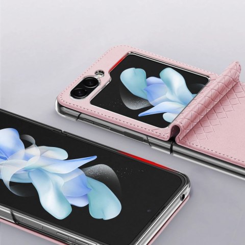 Etui Dux Ducis Bril skórzane na Samsung Galaxy Z Flip 5 5G - różowe