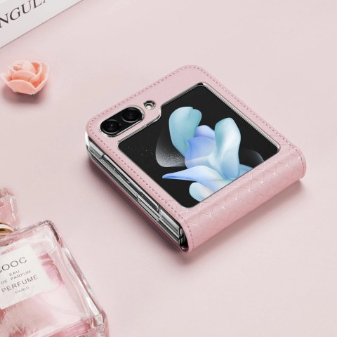 Etui Dux Ducis Bril skórzane na Samsung Galaxy Z Flip 5 5G - różowe