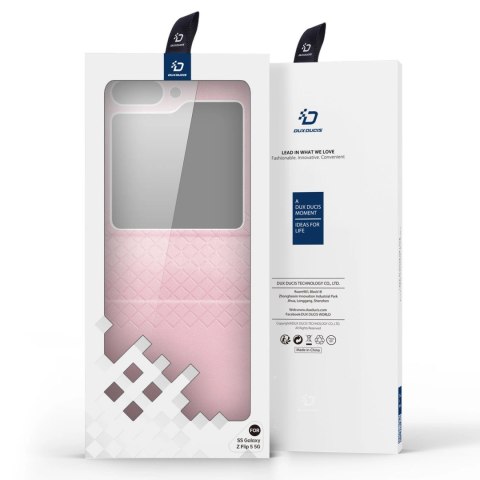 Etui Dux Ducis Bril skórzane na Samsung Galaxy Z Flip 5 5G - różowe