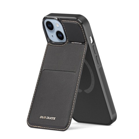 Etui portfel Dux Ducis Rafi Mag z podstawką 3w1 do iPhone 14 Plus z MagSafe i blokadą RFID - czarne Etui portfel Dux Ducis Rafi Mag z podstawką 3w1 do iPhone 14 Plus z MagSafe i blokadą RFID - czarne