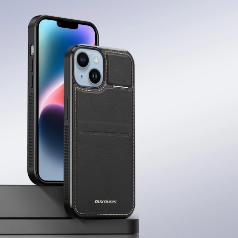 Etui portfel Dux Ducis Rafi Mag z podstawką 3w1 do iPhone 14 Plus z MagSafe i blokadą RFID - czarne Etui portfel Dux Ducis Rafi Mag z podstawką 3w1 do iPhone 14 Plus z MagSafe i blokadą RFID - czarne