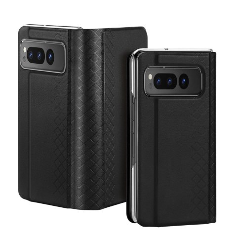 Skórzane etui Dux Ducis Bril z klapką i portfelem do Google Pixel Fold - czarne Skórzane etui Dux Ducis Bril z klapką i portfelem do Google Pixel Fold - czarne