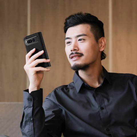 Skórzane etui Dux Ducis Bril z klapką i portfelem do Google Pixel Fold - czarne Skórzane etui Dux Ducis Bril z klapką i portfelem do Google Pixel Fold - czarne