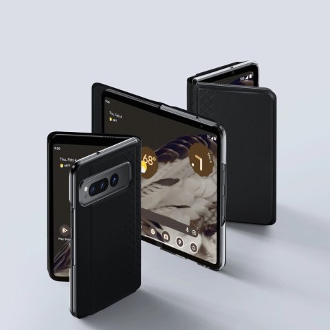 Skórzane etui Dux Ducis Bril z klapką i portfelem do Google Pixel Fold - czarne Skórzane etui Dux Ducis Bril z klapką i portfelem do Google Pixel Fold - czarne