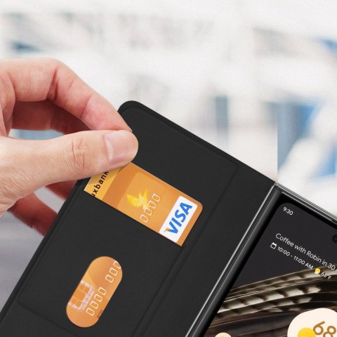 Skórzane etui Dux Ducis Bril z klapką i portfelem do Google Pixel Fold - czarne Skórzane etui Dux Ducis Bril z klapką i portfelem do Google Pixel Fold - czarne