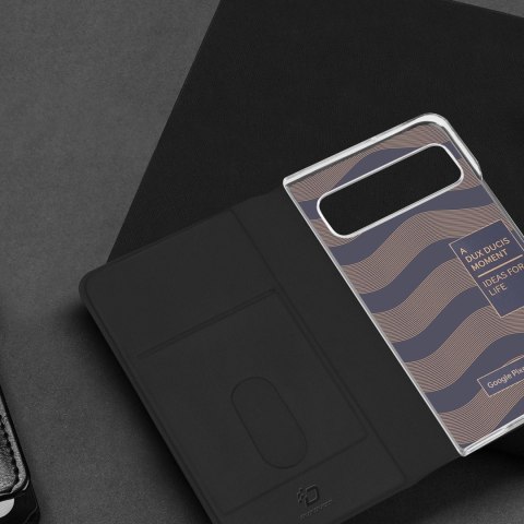 Skórzane etui Dux Ducis Bril z klapką i portfelem do Google Pixel Fold - czarne Skórzane etui Dux Ducis Bril z klapką i portfelem do Google Pixel Fold - czarne