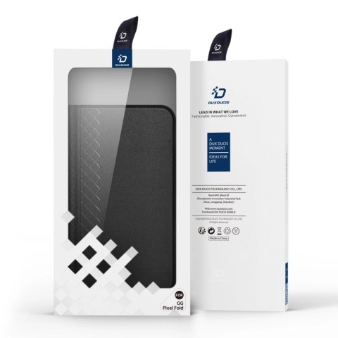 Skórzane etui Dux Ducis Bril z klapką i portfelem do Google Pixel Fold - czarne Skórzane etui Dux Ducis Bril z klapką i portfelem do Google Pixel Fold - czarne
