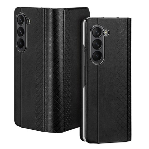 Skórzane etui z klapką i portfelem do Samsung Galaxy Z Fold5 5G Dux Ducis Bril - czarne Skórzane etui z klapką i portfelem do Samsung Galaxy Z Fold5 5G Dux Ducis Bril - czarne